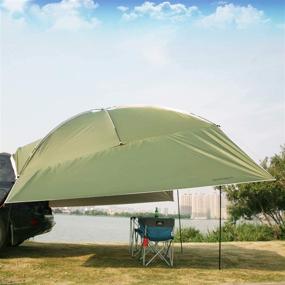 img 2 attached to 🏕️ REDCAMP Waterproof Car Awning Sun Shelter – Portable Canopy for Camping, Outdoor Activities, SUV, Beach in Beige/Army Green