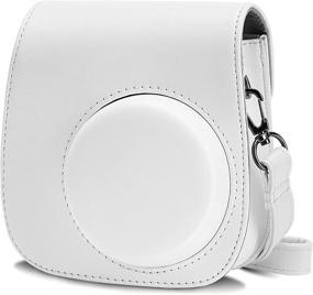 img 4 attached to 📷 Blummy PU Leather Camera Case - Compatible with Fujifilm Instax Mini 11 Instant Camera, Adjustable Strap & Pocket (White)