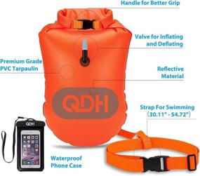 img 2 attached to 🏊 QDH Floating Dry Bags: Waterproof Swim Buoys for Open Water Swimming & Safer Swim Training with Phone Case - Keep Your Gear Dry for Kayaking, Rafting, Boating, Hiking, Beach, and More!