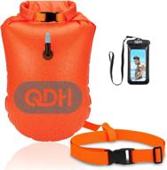 🏊 qdh floating dry bags: waterproof swim buoys for open water swimming & safer swim training with phone case - keep your gear dry for kayaking, rafting, boating, hiking, beach, and more! логотип