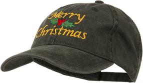 img 3 attached to 🎄 e4Hats.com Merry Christmas Mistletoe Embroidered Washed Dyed Cap - Festive Holiday Hat for Style and Joy