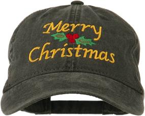 img 4 attached to 🎄 e4Hats.com Merry Christmas Mistletoe Embroidered Washed Dyed Cap - Festive Holiday Hat for Style and Joy