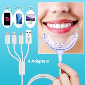 img 3 attached to 🦷 TOWODE Teeth Whitening with LED Light - 16 Blue LED Accelerator Lights Tray - 4 in 1 Charger for iPhone & Android - USB LED Whitening Enhancer Light Trays