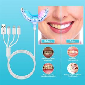 img 2 attached to 🦷 TOWODE Teeth Whitening with LED Light - 16 Blue LED Accelerator Lights Tray - 4 in 1 Charger for iPhone & Android - USB LED Whitening Enhancer Light Trays