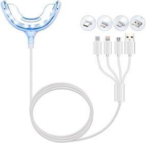 img 4 attached to 🦷 TOWODE Teeth Whitening with LED Light - 16 Blue LED Accelerator Lights Tray - 4 in 1 Charger for iPhone & Android - USB LED Whitening Enhancer Light Trays