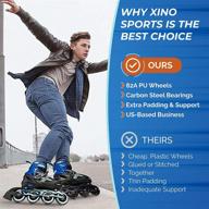 🌈 xinosports kids inline skates for girls and boys - adjustable roller blades with led light up wheels - versatile youth skates for indoor and outdoor use логотип