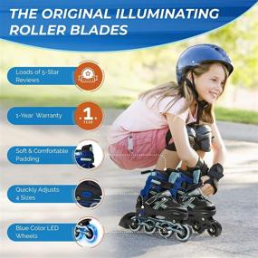 img 3 attached to 🌈 XinoSports Kids Inline Skates for Girls and Boys - Adjustable Roller Blades with LED Light Up Wheels - Versatile Youth Skates for Indoor and Outdoor Use