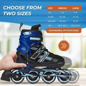 img 1 attached to 🌈 XinoSports Kids Inline Skates for Girls and Boys - Adjustable Roller Blades with LED Light Up Wheels - Versatile Youth Skates for Indoor and Outdoor Use