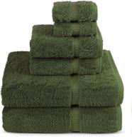 turkish luxury turkish cotton towel set - eco friendly, 2 bath towels, 2 hand towels, 2 wash clothes by turkish towel (moss, set of 6) logo