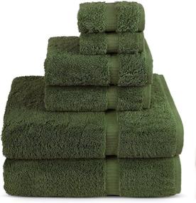 img 4 attached to Turkish Luxury Turkish Cotton Towel Set - Eco Friendly, 2 Bath Towels, 2 Hand Towels, 2 Wash Clothes by Turkish Towel (Moss, Set of 6)
