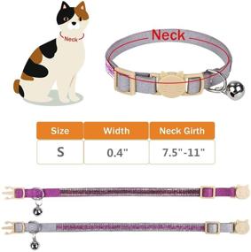 img 2 attached to 🐱 Faleela Cat Collar Breakaway with Bells - 2 Pack Bling Rhinestone Cat Collar: Stylish & Adjustable for Cats and Puppies