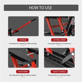 img 1 attached to 🏍️ VIVOHOME Тяжелая стальная гидравлическая домкрат для подъема мотоцикла и ATV - грузоподъемность 1500 фунтов