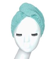 🧖 oolala - luxury waffle microfiber hair towel turban (10 x 27 inches), highly absorbent & soft, fast drying (lake blue) logo