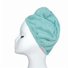 img 3 attached to 🧖 Oolala - Luxury Waffle Microfiber Hair Towel Turban (10 x 27 Inches), Highly Absorbent & Soft, Fast Drying (Lake Blue)