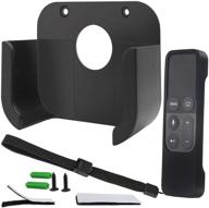 📺 tv mount & siri remote case set for apple tv4 4k - pinowu wall bracket holder with protective cover compatible with apple tv 4/4k[4th gen] (black) logo