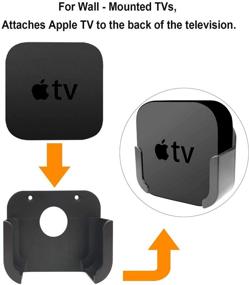 img 3 attached to 📺 TV Mount & Siri Remote Case Set for Apple TV4 4K - Pinowu Wall Bracket Holder with Protective Cover Compatible with Apple TV 4/4K[4th Gen] (Black)