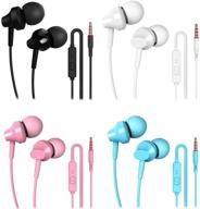 🎧 xhnfcu stereo earbuds: noise isolating, high definition, heavy bass - 4 pack (black+white+pink+blue) for mobile phones, laptops, gaming logo