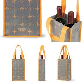 img 3 attached to 🍷 Versailles Reusable Wine Bottle Tote Bags - Set of 4: Stylish & Sustainable Carrying Solution