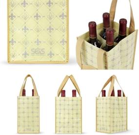 img 2 attached to 🍷 Versailles Reusable Wine Bottle Tote Bags - Set of 4: Stylish & Sustainable Carrying Solution