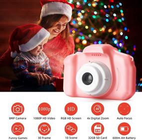 img 3 attached to Kid Digital Camera 1080P with 32GB Memory & Card Reader - Perfect Toddler Toy for Girls & Boys Ages 3-10 - Ideal Birthday Gift in Pink