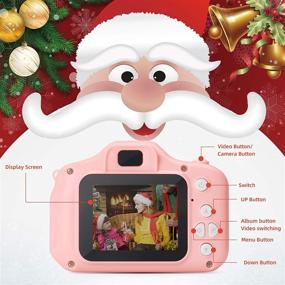 img 1 attached to Детский цифровой фотоаппарат 1080P с памятью 32 ГБ и картридером - идеальная игрушка для малышей от 3 до 10 лет - идеальный подарок на день рождения в розовом цвете.