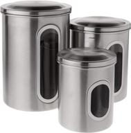 🥫 fox run 6103 stainless steel canister set, 3-piece metallic, 5.75 x 6 x 8.5 inches логотип