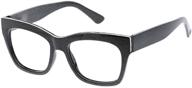 👓 peepers by peeperspecs women's shine on blue light blocking reading glasses, black - size 53 + 2 logo