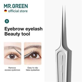 img 1 attached to MR.GREEN Long Needle Nose Tweezers - Precision Eyebrow, Splinter & Blackhead Removal Tool