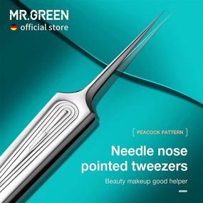 img 3 attached to MR.GREEN Long Needle Nose Tweezers - Precision Eyebrow, Splinter & Blackhead Removal Tool