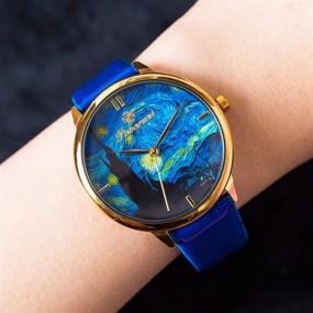 img 3 attached to 🎨 Pavaruni Van Gogh Starry Night Art Watch Gift – Minimalist Design, Artwork Collection for Birthdays