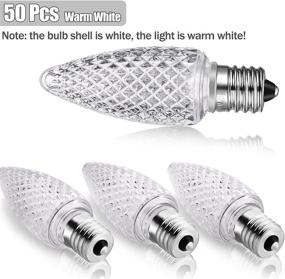 img 3 attached to 50 Pieces C9 Christmas Light Replacement Bulb E17 Led Christmas Light Replacement Bulb Outlet Faceted Christmas Bulb Led For Holiday Decoration (Warm White