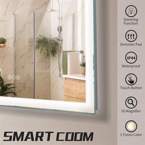 img 3 attached to 🛀 Enhance Your Bathroom Experience with the SMART COOM LED Vanity Mirror light: Dimmable, Anti-Fog, Makeup-friendly, and Waterproof - 3000K Warm White Lights, High Lumen CRI90, Memory Touch Button - Square Round Design
