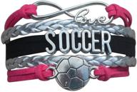⚽️ infinity collection soccer bracelet: unique soccer jewelry for soccer enthusiasts - adjustable charm bracelet - the perfect soccer gift logo
