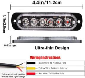 img 1 attached to JEDEW Амбер/белый маячок-полицейская мигалка для внедорожных автомобилей, квадроциклов ATV, грузовиков, легковых автомобилей, фургонов - 8-пакет Универсальный 6 светодиодов 18 Вт Накладные поверхностные противоаварийные огни, предупреждающие мигающие вспышки стража