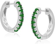 💎 925 sterling silver small huggie hoop earrings with gemstones - tiny hoops earrings for women, perfect christmas gifts logo