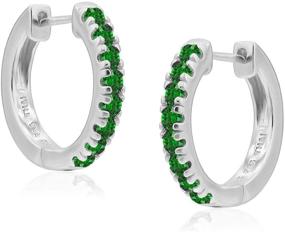 img 4 attached to 💎 925 Sterling Silver Small Huggie Hoop Earrings with Gemstones - Tiny Hoops Earrings for Women, Perfect Christmas Gifts