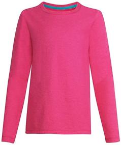 img 2 attached to Длинный рукав девочек Hanes Crewneck футболка, белая, XS одежда для девочек: топы, футболки и блузки.