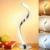 🌟 enhance your space with modern spiral table lamp: stepless dimming, 3 color options, and warm/natural/cold white light for living room, bedroom, office логотип