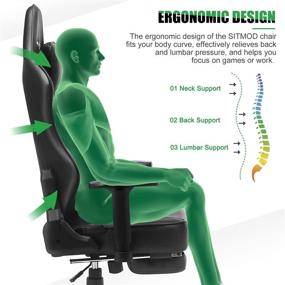 img 3 attached to Computer Ergonomic Recliner Footrest Headrest Sports & Fitness for Leisure Sports & Game Room