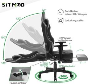 img 2 attached to Computer Ergonomic Recliner Footrest Headrest Sports & Fitness for Leisure Sports & Game Room