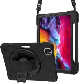 img 4 attached to ProCase iPad Pro 11 inch Case 2020 2018 with Apple Pencil Holder, Durable 360-Degree Rotating Kickstand Protective Cover with Shoulder Strap for iPad Pro 11” 2020 (2nd Generation) / 2018 (1st Generation) – Black