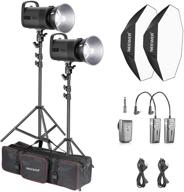 📸 neewer 600w photo studio strobe flash lighting kit: complete set for studio video shooting logo