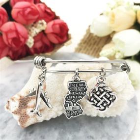 img 2 attached to 🗺️ Браслет JJTZX State Bangle U.S. Map Charm Expandable - Подарок для дальних отношений и лучших друзей