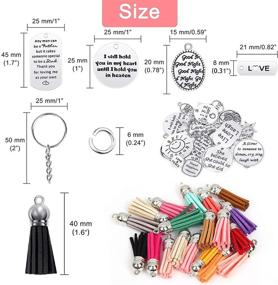 img 1 attached to 🔋 Boost Motivation with 350Pcs Keychain Accessory Set: Engraved Charms, Leather Tassels, Keyrings, and Crafting Supplies