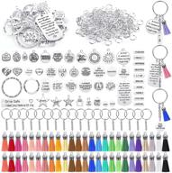 🔋 boost motivation with 350pcs keychain accessory set: engraved charms, leather tassels, keyrings, and crafting supplies logo