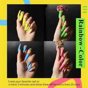img 2 attached to 💅 Набор гель-лаков для ногтей E7UNII: 6 ярких оттенков радужной палитры, модные дизайны для нейл-арт-хэллоуина. Идеально подходит для гелевого маникюра дома или в салоне. Идеальный подарок для девочек, женщин и новичков!