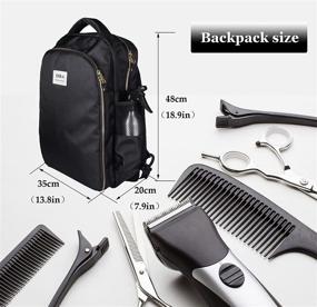 img 2 attached to Ultimate Professional Barbers Bag and Hairstylists Backpack: Travel Hairdressing Tool Organizer for Clippers and Supplies - Makeup Academy School Bag with Waterproof Design and Golden Zipper