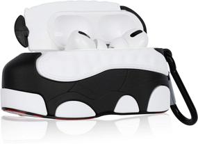 img 3 attached to 👟 Oqplog Роскошный чехол AirPod Pro - Стильный чехол для Air Pods Pro с смешным дизайном Hypebeast - Уникальный, милый и элегантный из мягкого силикона для мужчин, мальчиков, девочек, подростков и детей (черно-белая обувь)