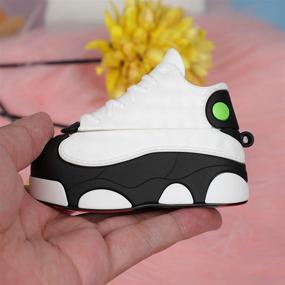 img 1 attached to 👟 Oqplog Роскошный чехол AirPod Pro - Стильный чехол для Air Pods Pro с смешным дизайном Hypebeast - Уникальный, милый и элегантный из мягкого силикона для мужчин, мальчиков, девочек, подростков и детей (черно-белая обувь)