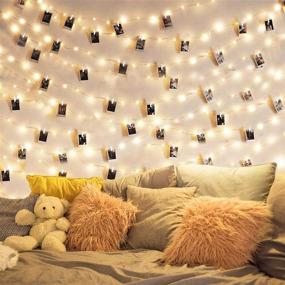 img 4 attached to Festive Christmas Fairy Lights with 100 LED Photo Clip String Lights - Perfect for Hanging Pictures, Bedroom Decor, Christmas Parties & More!